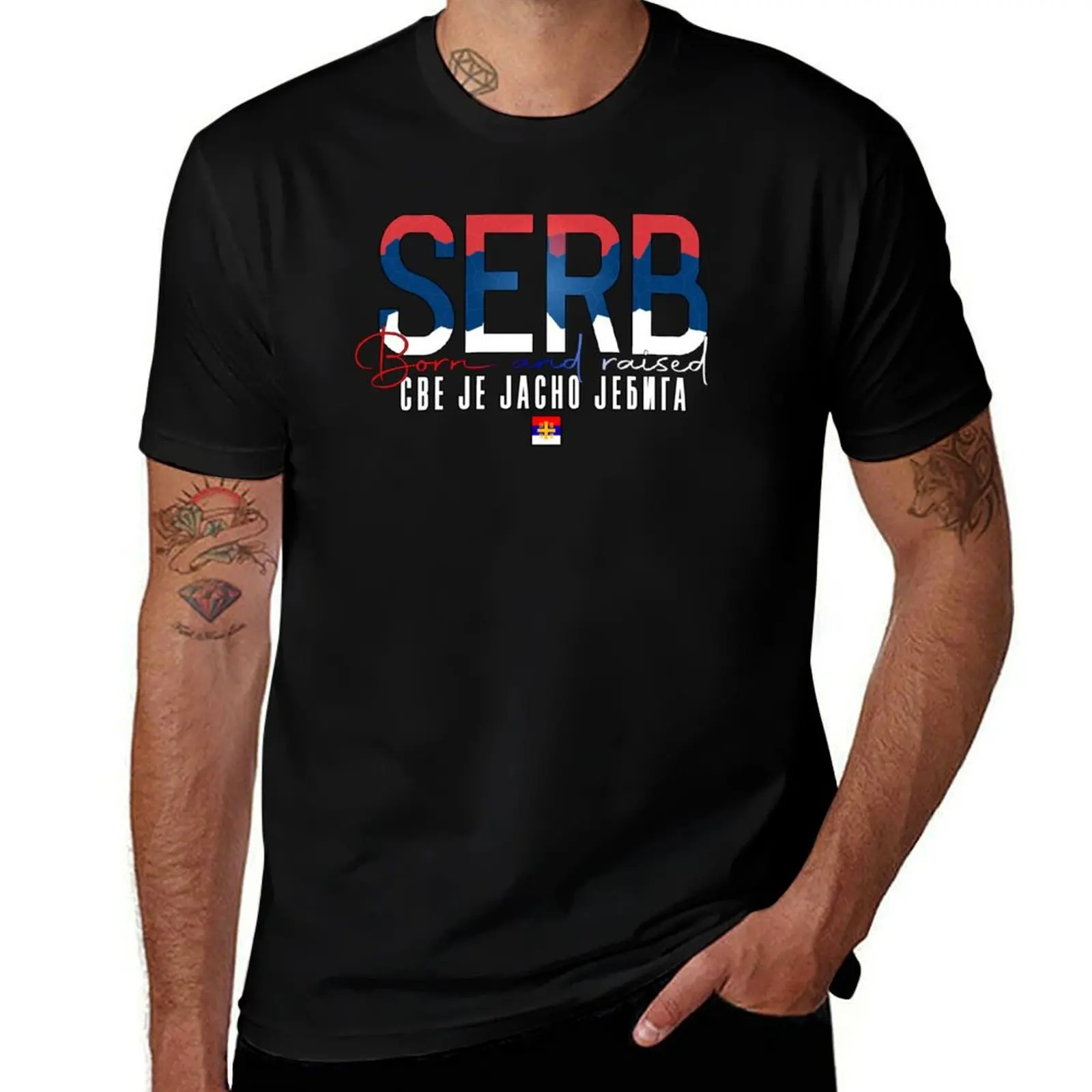 Serb born and raised Jebiga T-Shirt vintage graphic tee tees men workout shirt