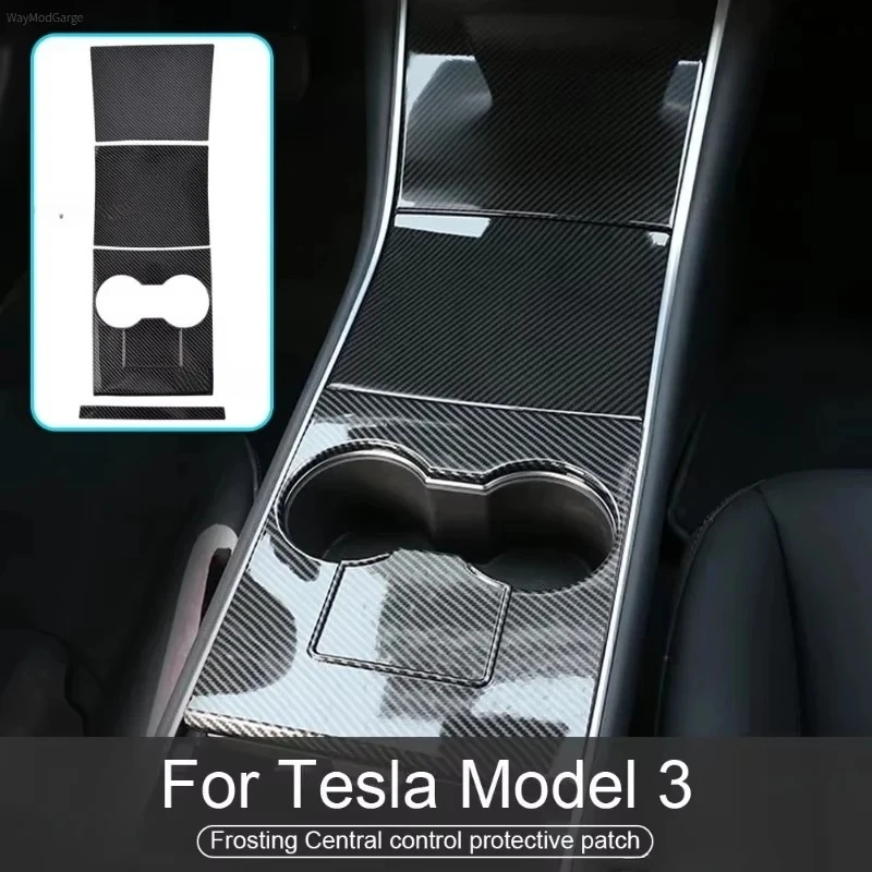 

Central Control Panel Protective Patch for Tesla Model 3 Y 2017-2020 ABS Carbon Fiber Decorative Shell Stickers Car Accessories