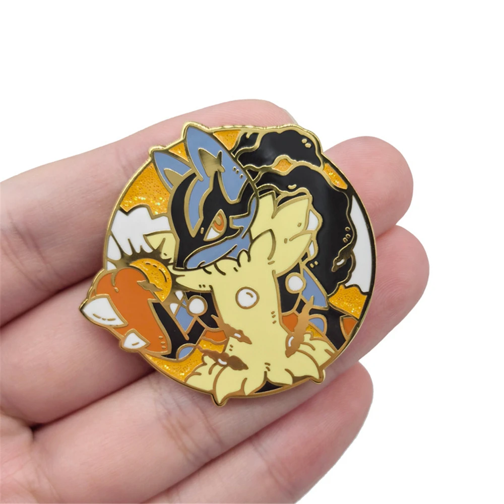 Metal Alloy Anime Badge, Mew Lucario, Cosplay Costume Props, Alfinete de lapela, Mochila Broche, Acessórios