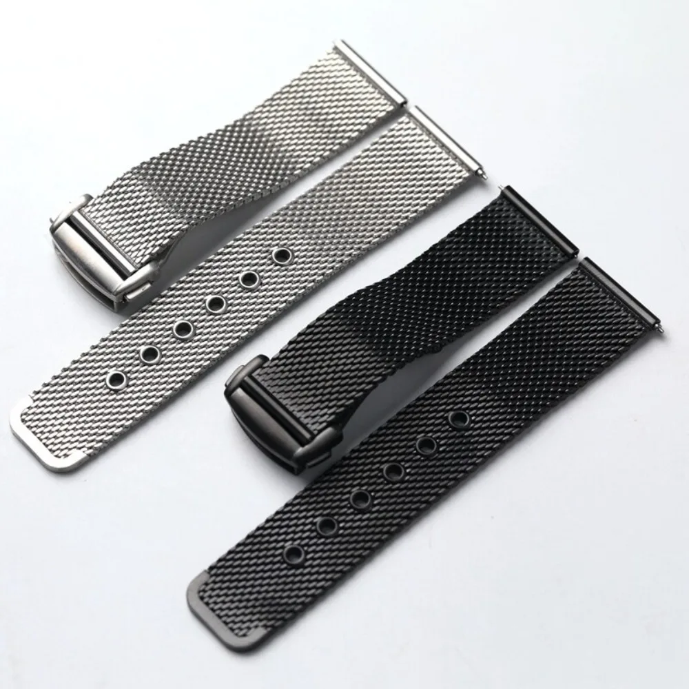 Compatible with Seamaster VS300 316L Stainless Steel Milanese Mesh Watch Strap 20mm 22mm Folding Buckle Breathable Band