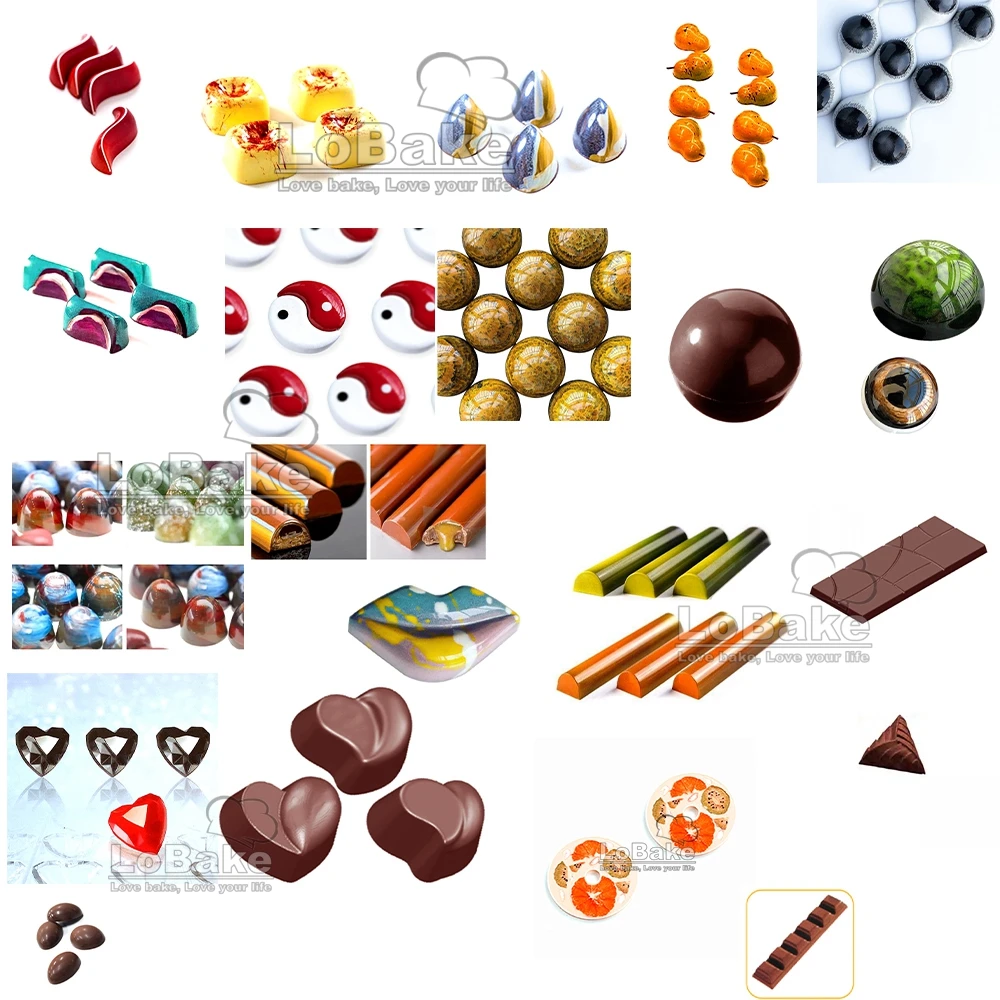 Multi Designs Half Ball Sticks Special Cube TAI JI Trigon Shape PC Polycarbonate Chocolate Mold Ice Cube Molds DIY Baking Gadget