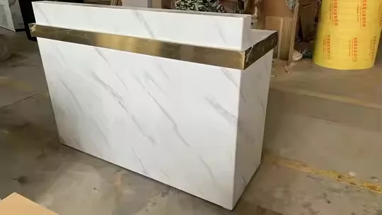 Beauty Salon Boutique Medical Reception Desk Contemporary Wood Design Commercial Office Furniture Hotel Mall Building Pudilai