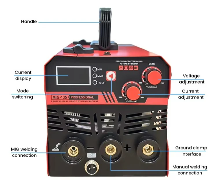 220V Portable Welding Machine 3 in 1 Inverter Airless Welding Machine 0.8mm Solid Wire Diameter 380V New