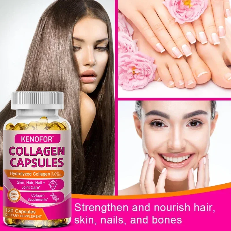 Hydrolyzed Collagen, Non-GMO Gluten Free, for Hair, Skin, Nails & Joints, Biotin Protein Vitamin C Healthy Dietary Supplement