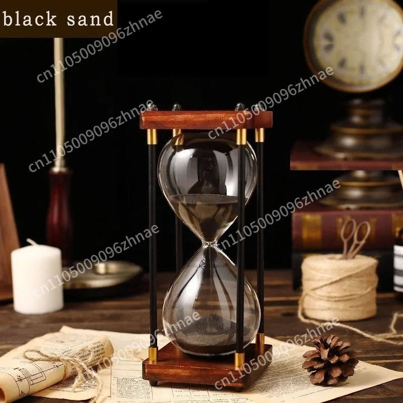 Non-fragile classical personalized home decoration,solid wood retro classical hourglass creative drink cabinet living room timer