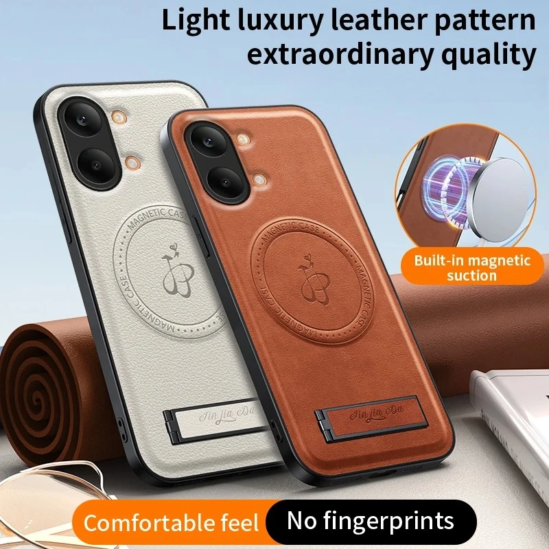 Luxury Leather Stand Phone Case For Xiaomi POCO X8 Pro Max X8 Pro Magnetic Cover For Magsafe Shockproof Full Camera Shell - view 4
