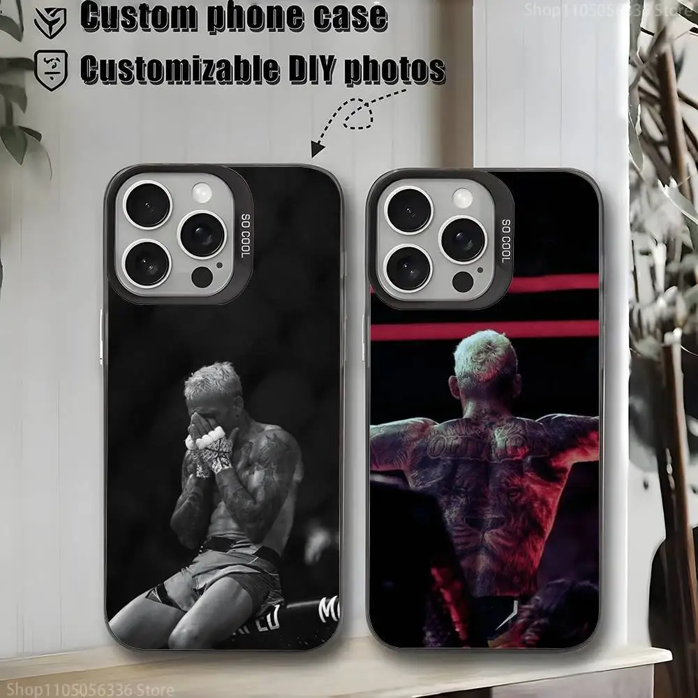 

C-Charles O-Oliveira boxer Phone Case For iPhone 16,15,14,13,12,11,Mini,Pro,MAX,plus,Black Matte Shockproof Cover