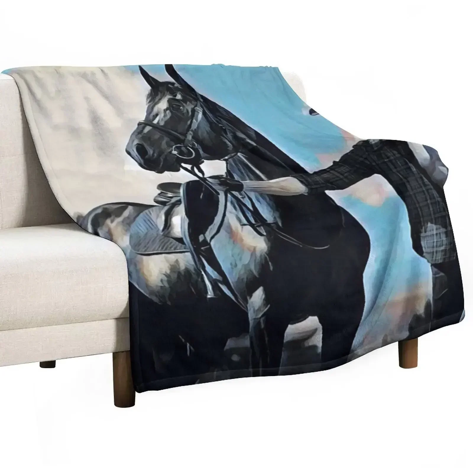 cowboy and horse Throw Blanket Blankets For Bed Decorative Beds Luxury Brand Cute Plaid Retros Moving Blankets