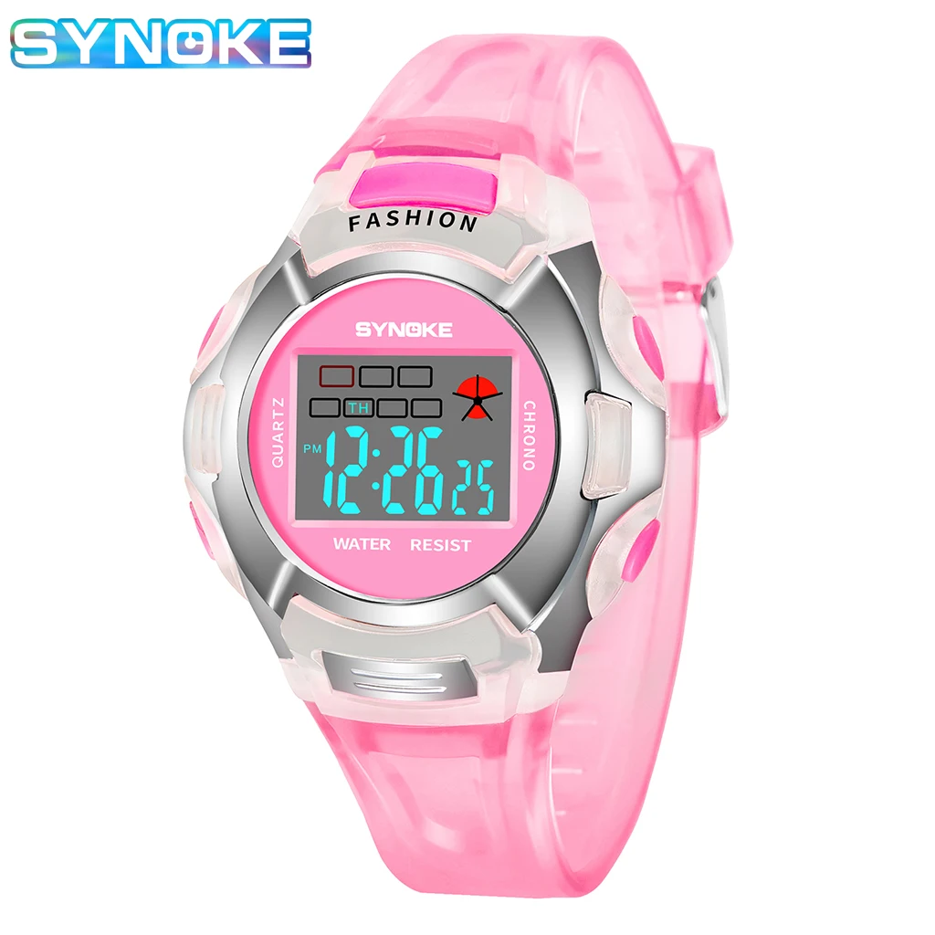 Student Electronic Watch Waterproof Sports Children Watch Glow Multi Function Digital Watch Seven Colors Light Gift Boys