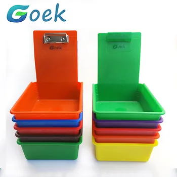 Boîte de rangement de laboratoire dentaire, plateau de travail en plastique PP coloré, casseroles, étui Durable avec support de Clip, matériel d'outil de dentisterie 5 pièces