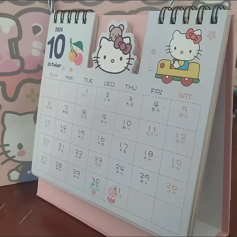 2025 Sanrio Hello Kitty Mini Desk Calendar Cartoon Office School Supplies Calendar Table Calendar Daily Weekly Scheduler Planner