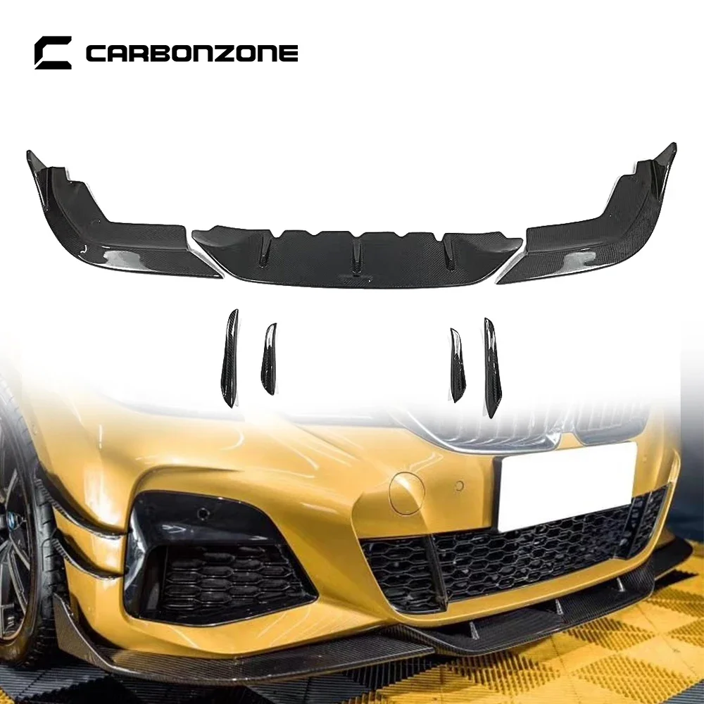 

Carbon Fiber Front Lip Canards Trims Splitters for BMW G20 2018-2023 Fins Fender Body Kit Protector car accessories