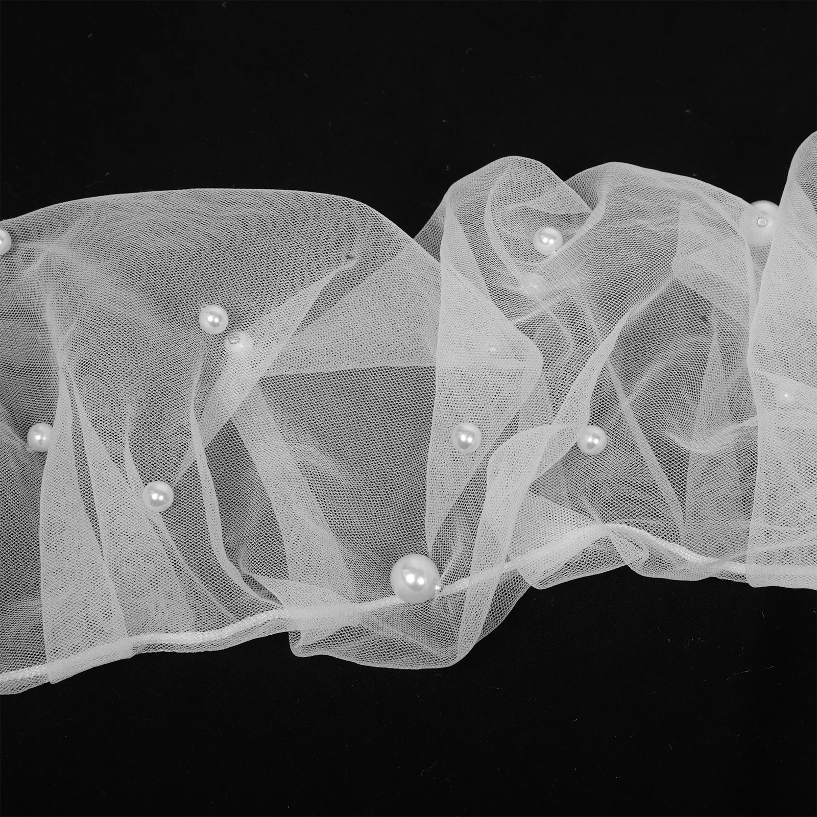 1 زوج الأكمام الزفاف القابلة للإزالة انفصال تول شبكة الأكمام الأبيض الزفاف الذراع يغطي فستان الزفاف كم الإضافات للعروس #5