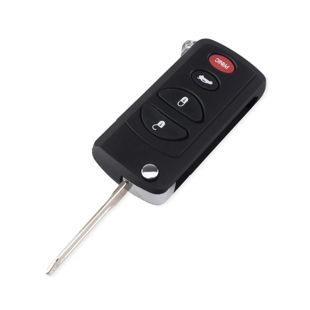 KEYYOU 4 Buttons Remote Folding Key Flip Shell Case Uncut Blank For Chrysler For Dodge For Jeep Intrepid Stratus 3 +1 Panic