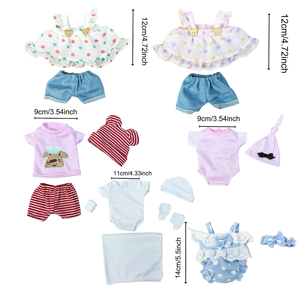 6 Styles Fashion Baby Doll Clothes Fit For 10-12 Inch Bebe Reborn Dolls Handmade Bebe Outfits Accesorios