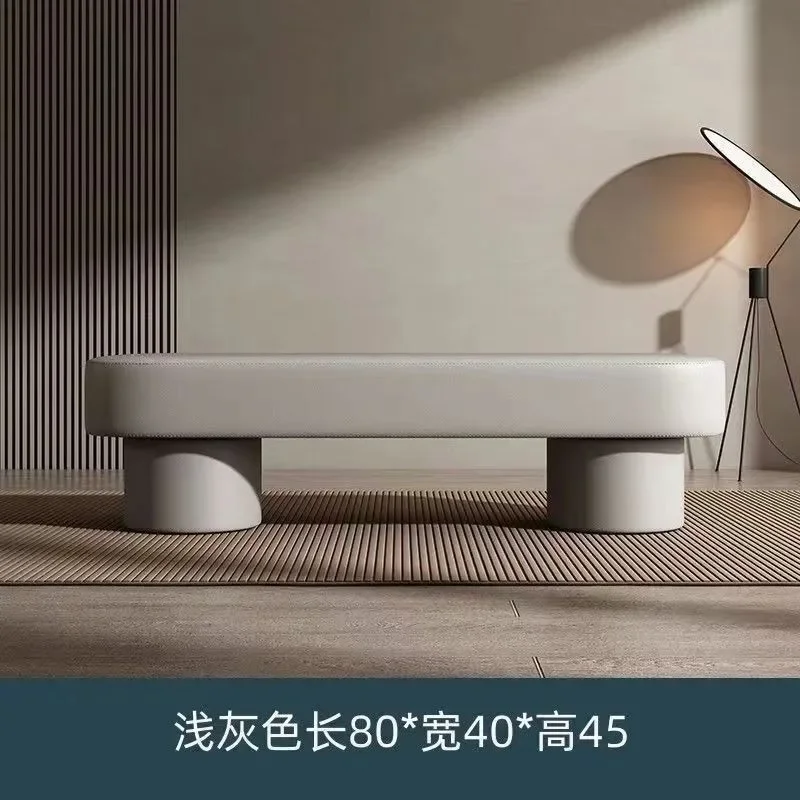 

Nordic Shoe Changing Stool Door Bench Shoe Changing Stool Light Luxury Cream Bench Ins Wind Sofa Ottomans Living Room Furniture