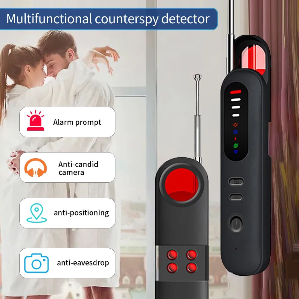 

5-in-1 Hidden Camera Detector Anti-Spy Finder Wireless Bug Detector GPS Tracker Scanner for Hotel Travel Home Security