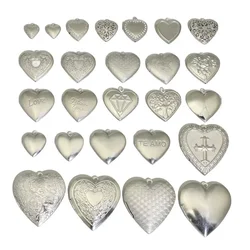 BoYuTe (20 Pieces/Lot) 316 Stainless Steel Heart Shaped Locket Pendant Can Open Photo Locket Diy Jewelry Accessories