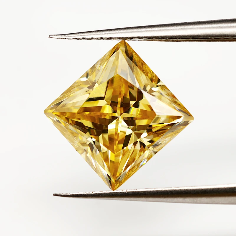 Vivid Yellow Lab Moissanite Diverse Cutting 3EX Cut Lab Diamonds Positive Pass Tester With GRA Certificate For Fine Jewelry Mak
