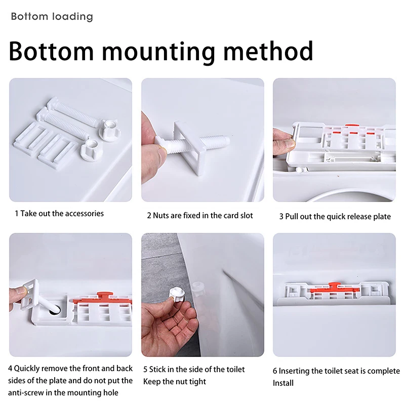 3Sets Bathroom Hardware For Toilet Lid Toilet Seat Hinges Repair Bolts Fasteners Kits Toilet Repair Tools Gasket