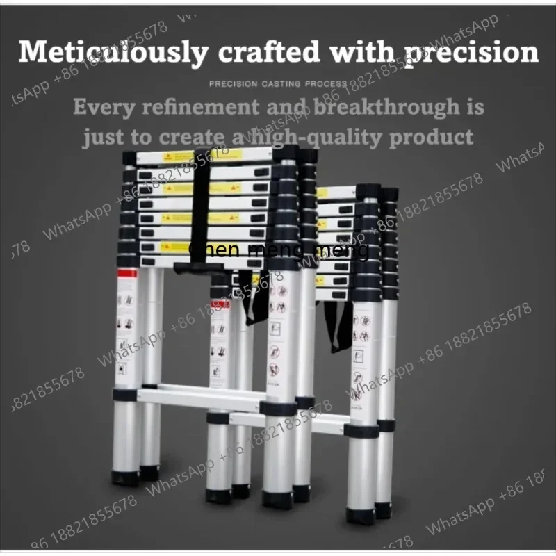 New arrive Heavy Duty Seamless Telescopic Ladder Space Saving Herringbone Design for Loft Home and Engineering Use