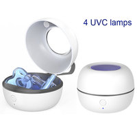 4 UV lamp portable teeth holder pacifier storage box dentures braces earrings earphone necklace jewelry cleaning sterilizer