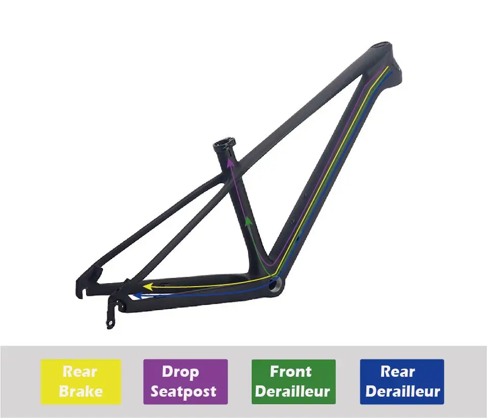 Winowsports-Small Carbon MTB Frame for Kids, Student Children\'s Mountain Bike, Black Matte QR Bicycle Frameset 24er 13in 135*9mm