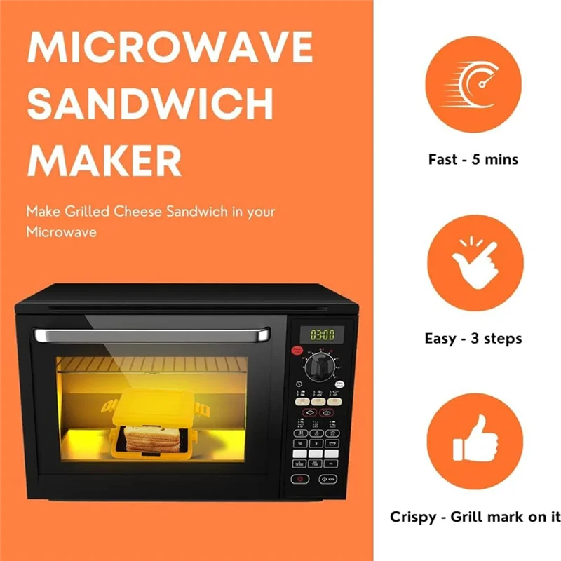 L56A-máquina para hacer Toastie de microondas, máquina para hacer sándwiches Toastie sin queso a la parrilla eléctrica, bandeja para parrilla de microondas, cajón para verduras