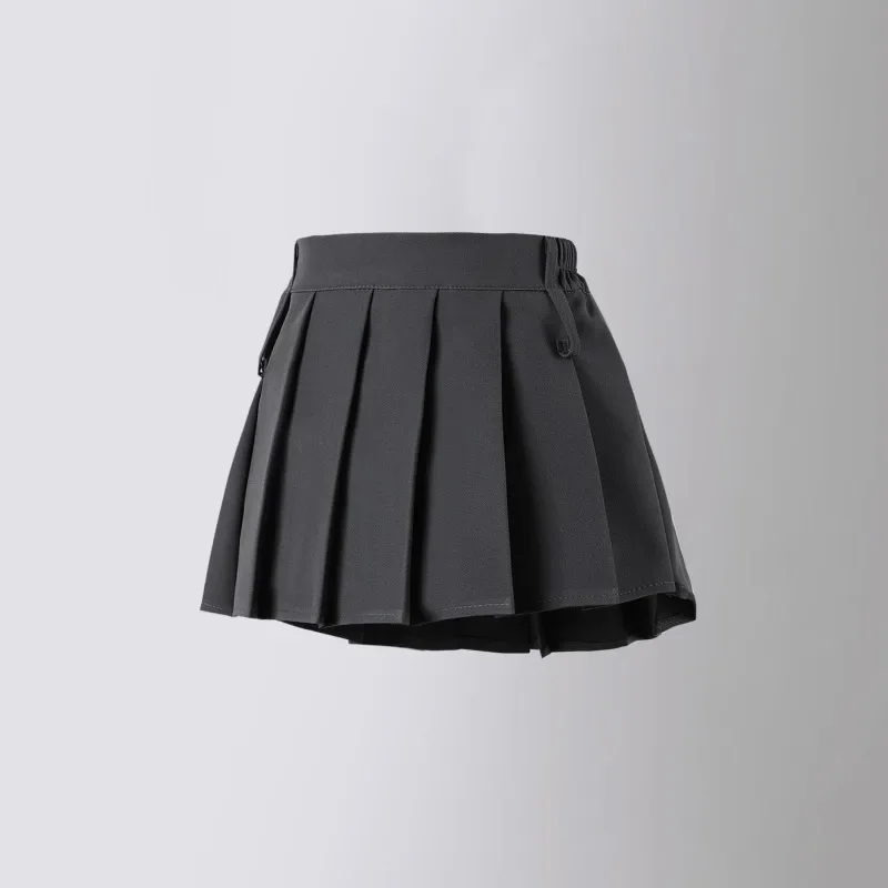 

Girls Gray Pleated Skirts Autumn Retro High Waist A-line Kilt 3 To 13 Years School Uniform Kids Fashion Irregularity Teen Skirt