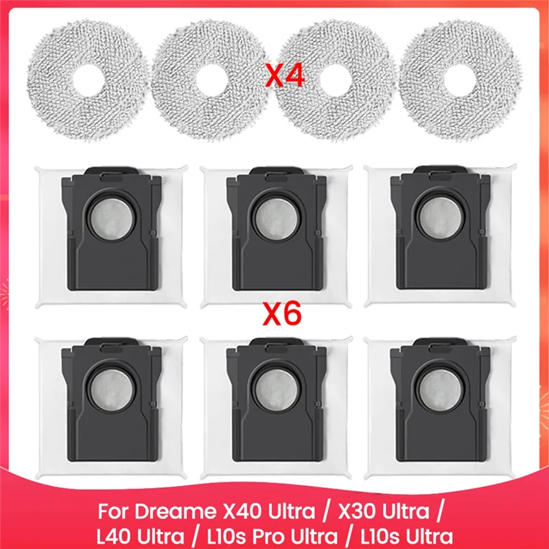 ABBK-piezas de repuesto para Dreame X40 Ultra / X30 Ultra /L40 Ultra / L10s Pro Ultra / L10s Ultra paño de mopa para aspiradora