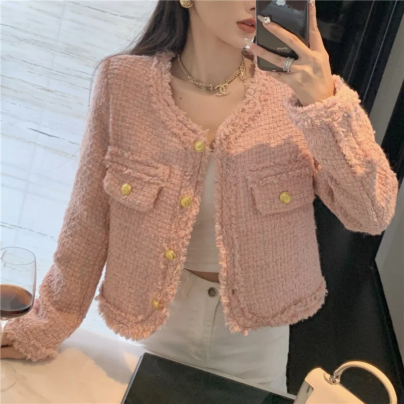 

High Quality French Small Fragrance Wool Tweed Coat Women's Autumn Winter Luxury Runway Fashion Jackets Casaco Outwear