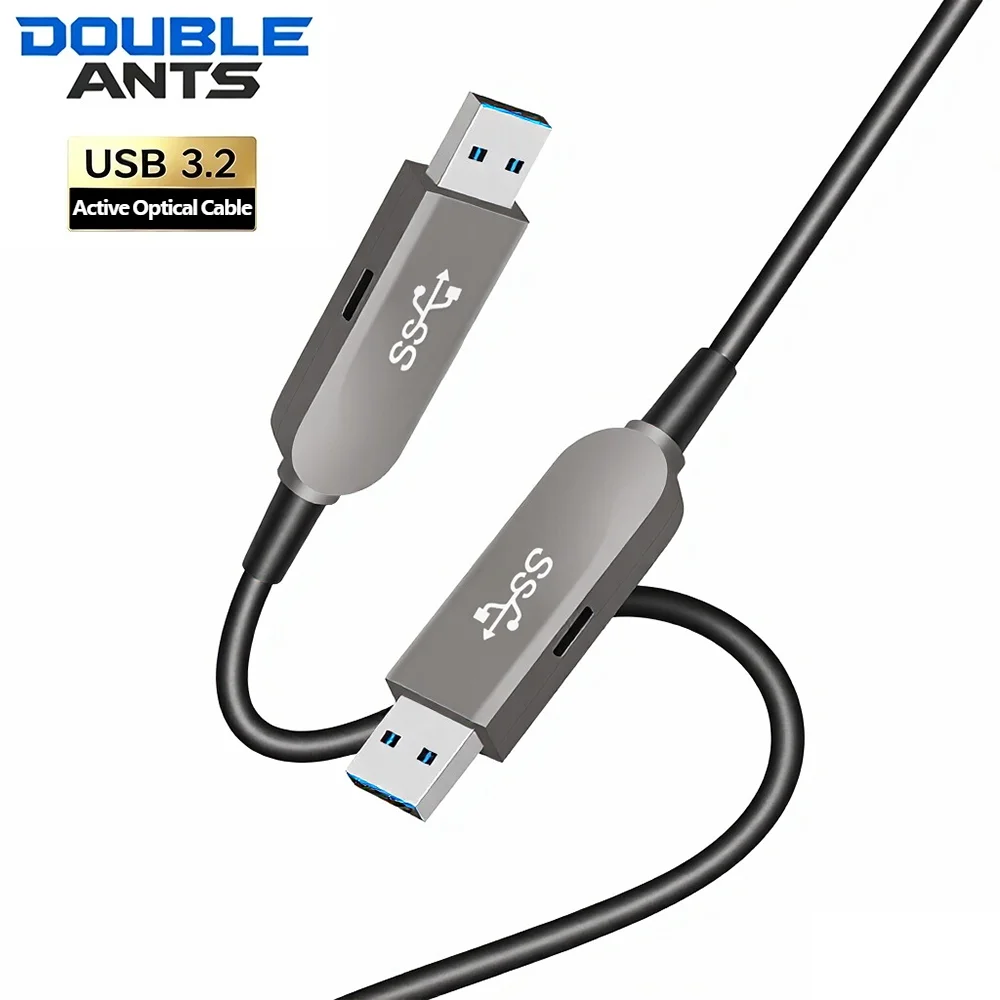 USB 3.2 Gen 2 Active Optical Cable USB 3.1 A to A 10Gbps Male to Male USB Extension Cable for Keyboards Printers PC Camera TV