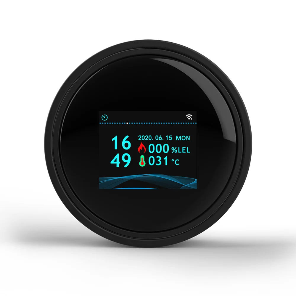 Tuya Wifi Leak With Temperature Function Combustible Gas Detectors Support Home Smart Life Natural Gas Alarm Sensor LCD Display