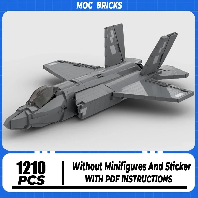 Moc Building Bricks Military F-35 B Lightning Fighter Model Technology Modular Blocks Construstion Toy DIY Set Assembly Gifts