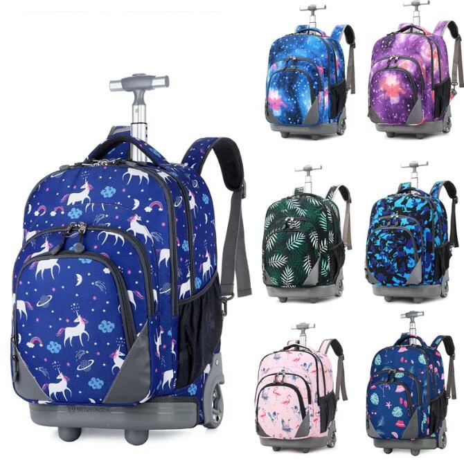 Travel Backpack Children Travel Rolling Luggage Backpack Bag School Laptop Wheeled Backpack Waterproof Carry on Luggage Wheeled