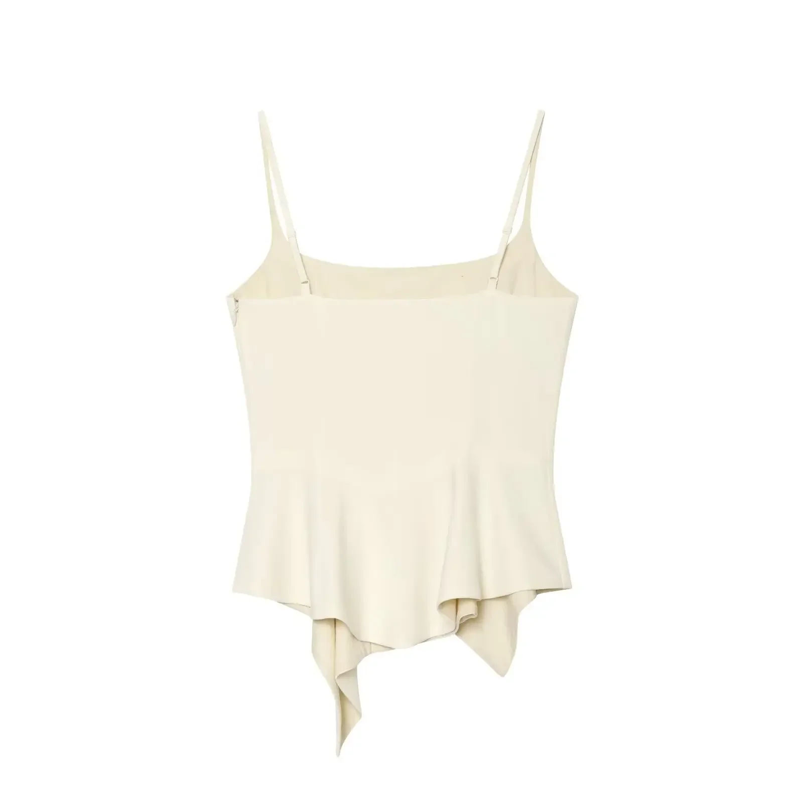 KONDALA Damen Elegantes, einzigartiges Camisole-Top mit unregelmäßigem Saum – Sommer 2026 Trendiges, sexy, lässiges, schmales Oberteil für Frauen – Minimalistisches, schickes Trägertop – Detail 6