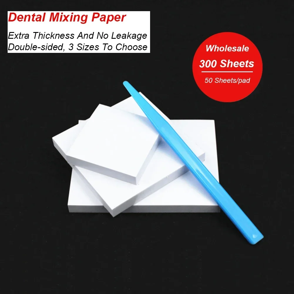 S/M/L 300 Sheet Dental Mixing Paper Disposable Thickening Pad Dentistry Lab Consumable Dentist Cement Powder Mixed Spatula Knife