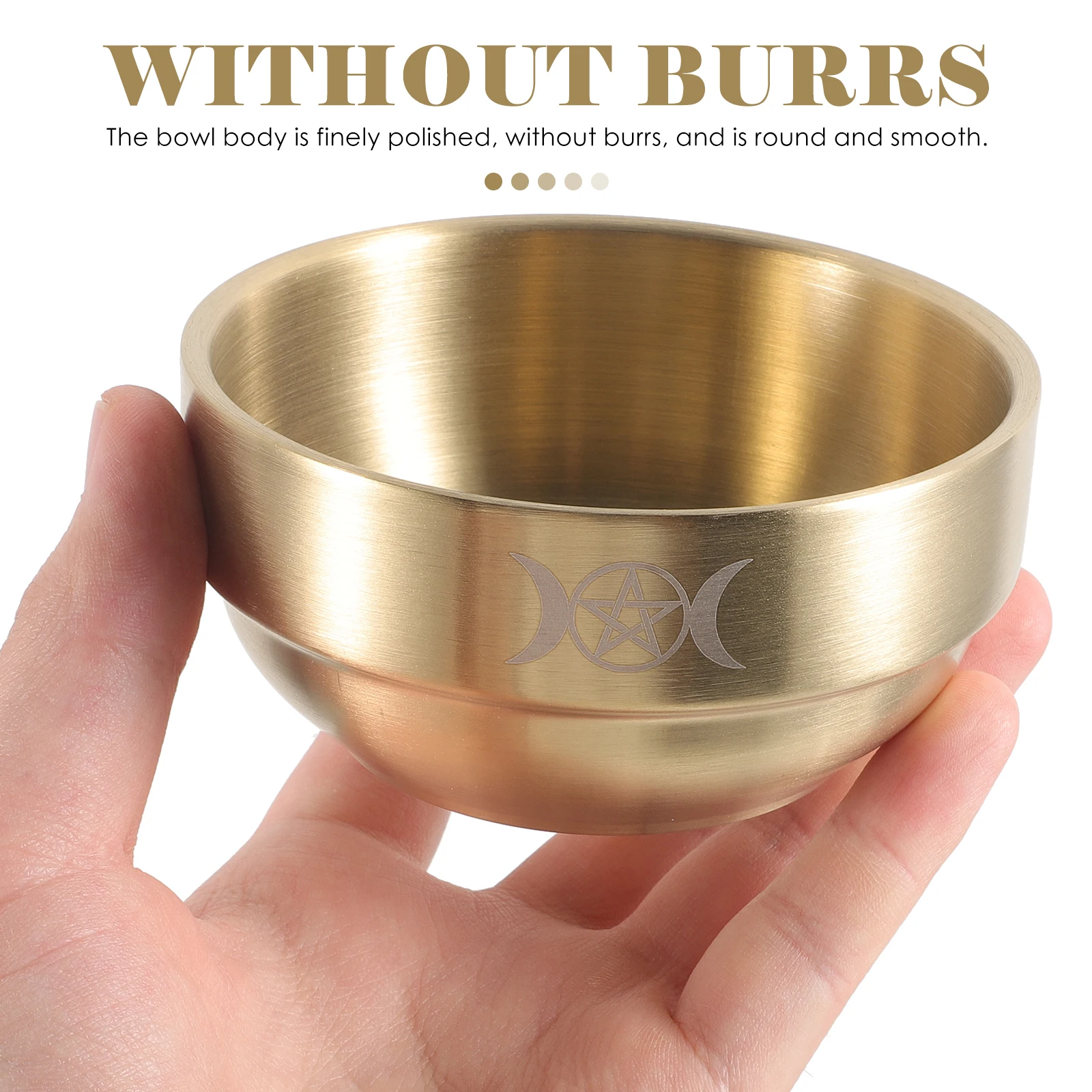 

1pc Sacrifice Religious Pentagram For Worship Holy Bowl Stainless Steel Ritual Bowl Altar Decoration Sacrificial Supplies Fine