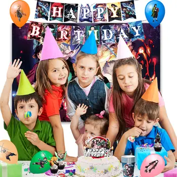 鬼滅之刃生日裝飾套裝,82件裝飾品和餐具——鬼滅之刃生日橫幅、氣球、盤子、背景布幕等 8 最佳銷售 鬼滅之刃小隊 - №1