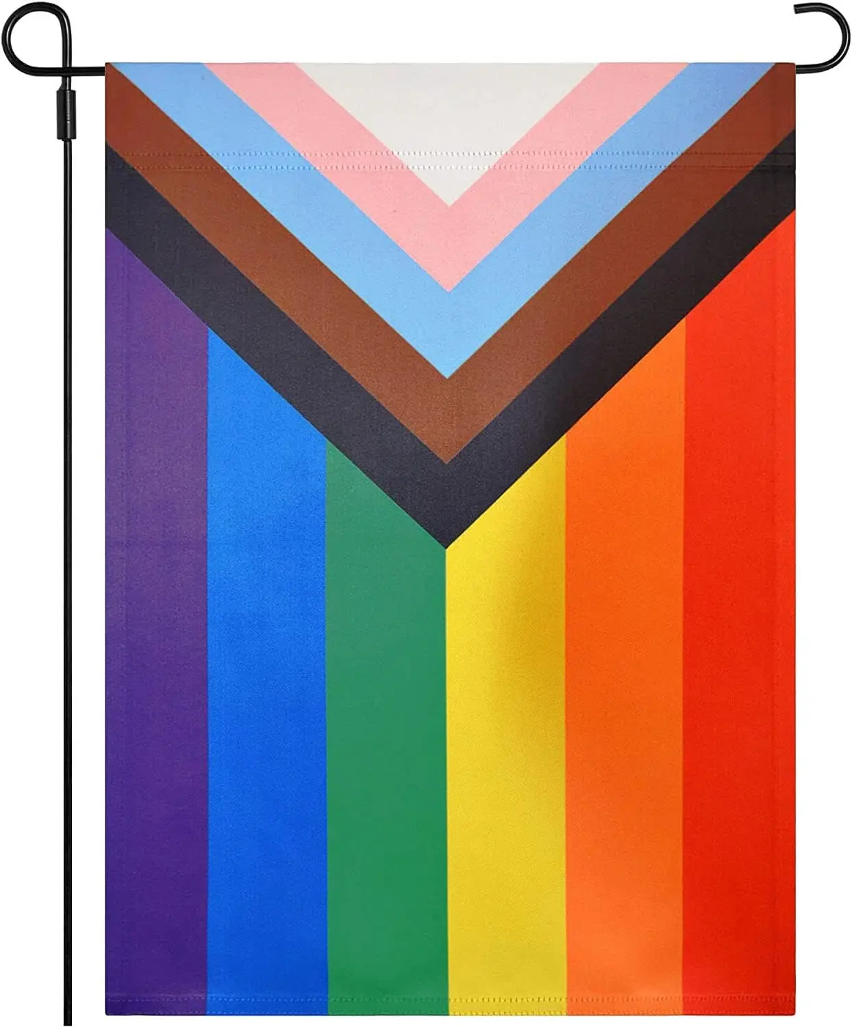 Progress Pride Gay LGBTQ Rainbow Garden Flag 12.5X18 Inch Ootdoor Double Sided Indoor Wall All Inlcusive Bisexual Gay Lesbia WWP