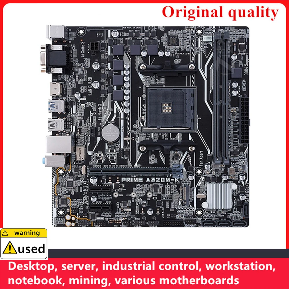 

Used For PRIME A320M-K Motherboards Socket AM4 DDR4 32GB For AMD A320 Desktop Mainboard SATA III USB3.0