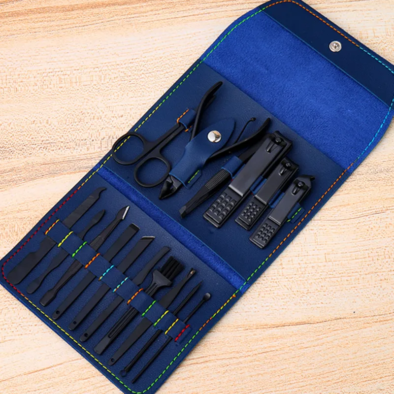 

A complete set of stainless steel nail clippers, beauty and nail care tools, pedicure knives, nail clippers and nail clippers