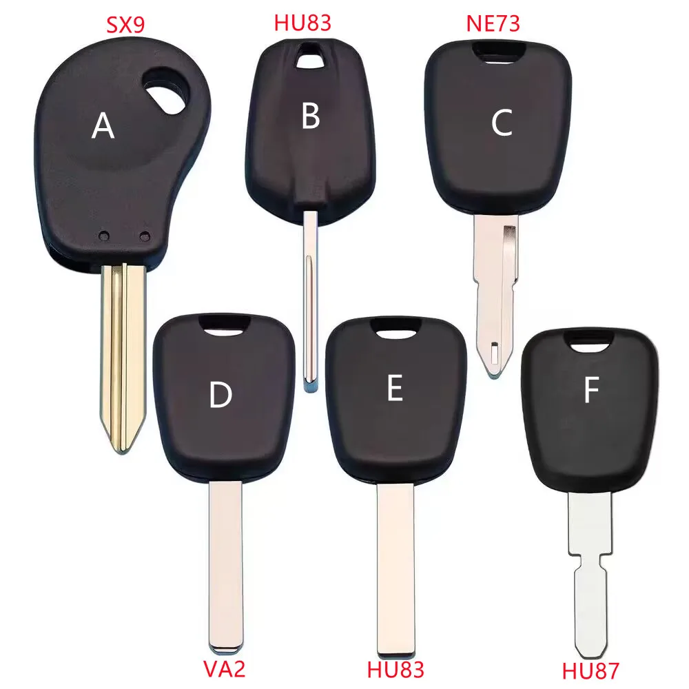 

10pcs Transponder Chip Car Key Shell Fob Case For Peugeot 106 107 307 207 306 406 For Citroen C2 C3 C4 SX9 NE73 VA2 HU83 HU87