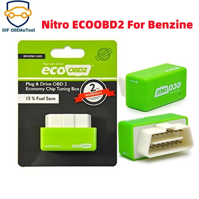 ECO NitroOBD2 Gasoline Benzine Cars Chip Tuning Box Fuel Save More Power Torque Eco OBD2 Benzine Diesel Nitro OBD2