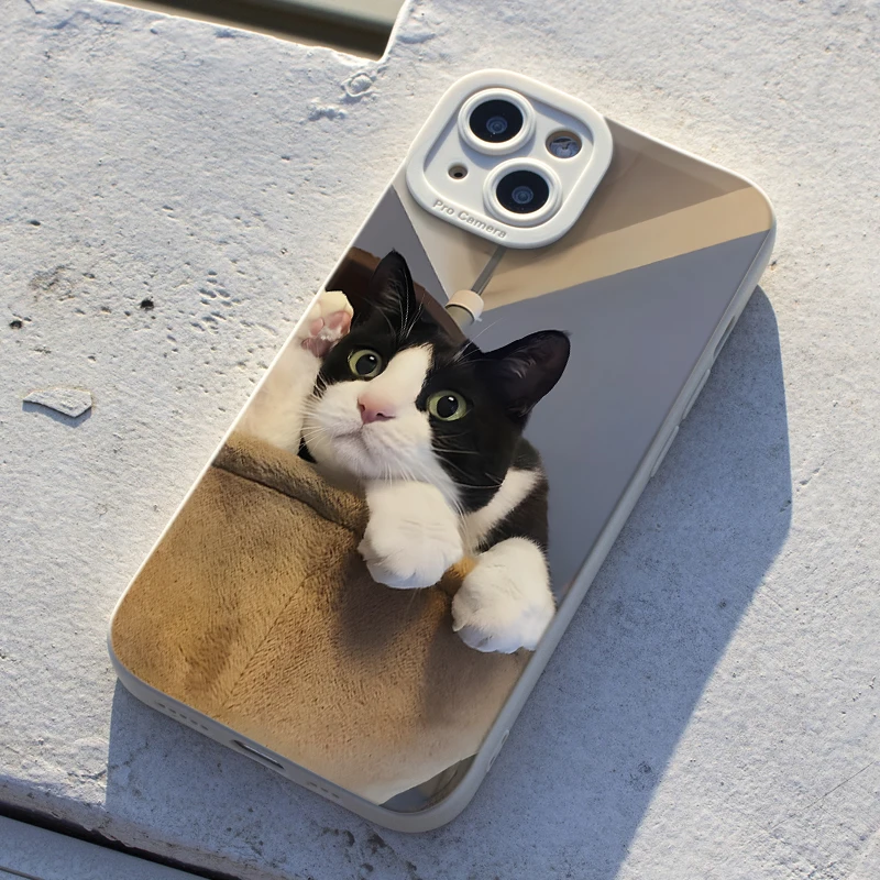 

Full screen Cute Interest Cat Phone Fundas Case For iPhone 16 15 14 13 12 11 Pro Max X XS XR 8 Plus Soft TPU Matte Cover Fundas