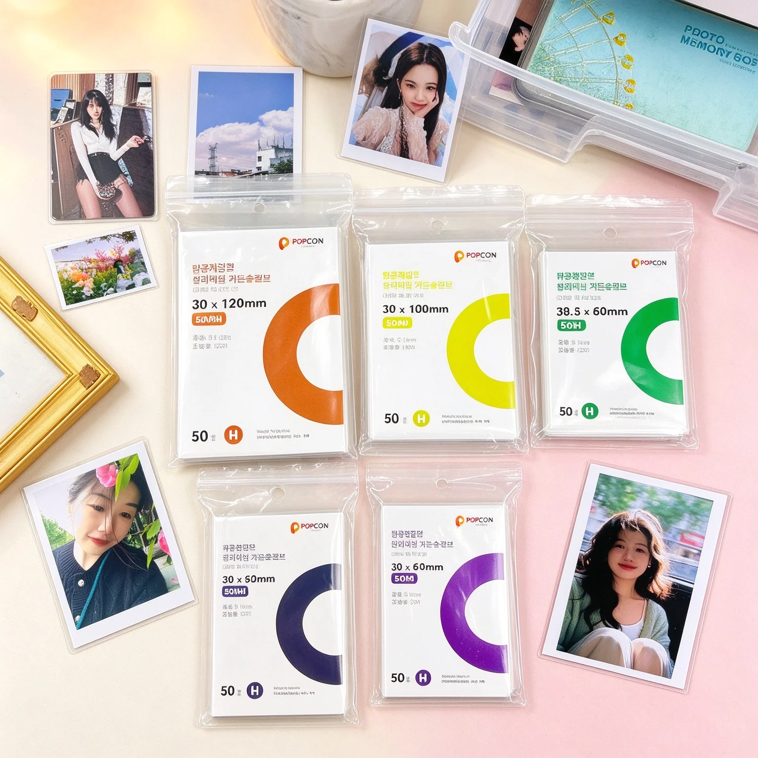 50Pcs 80x120mm Hard Card Sleeves Thick Trading Card Protectors Acid-Free PVC-Free Deck Protector Sleeves for TCG Kpop Photocard
