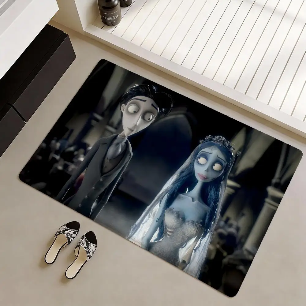 

Коврик для пола C-Corpse B-Bride с мультяшным рисунком, мягкий фланелевый нескользящий коврик для двери - утолщенный ковер для гостиной и домашнего декора