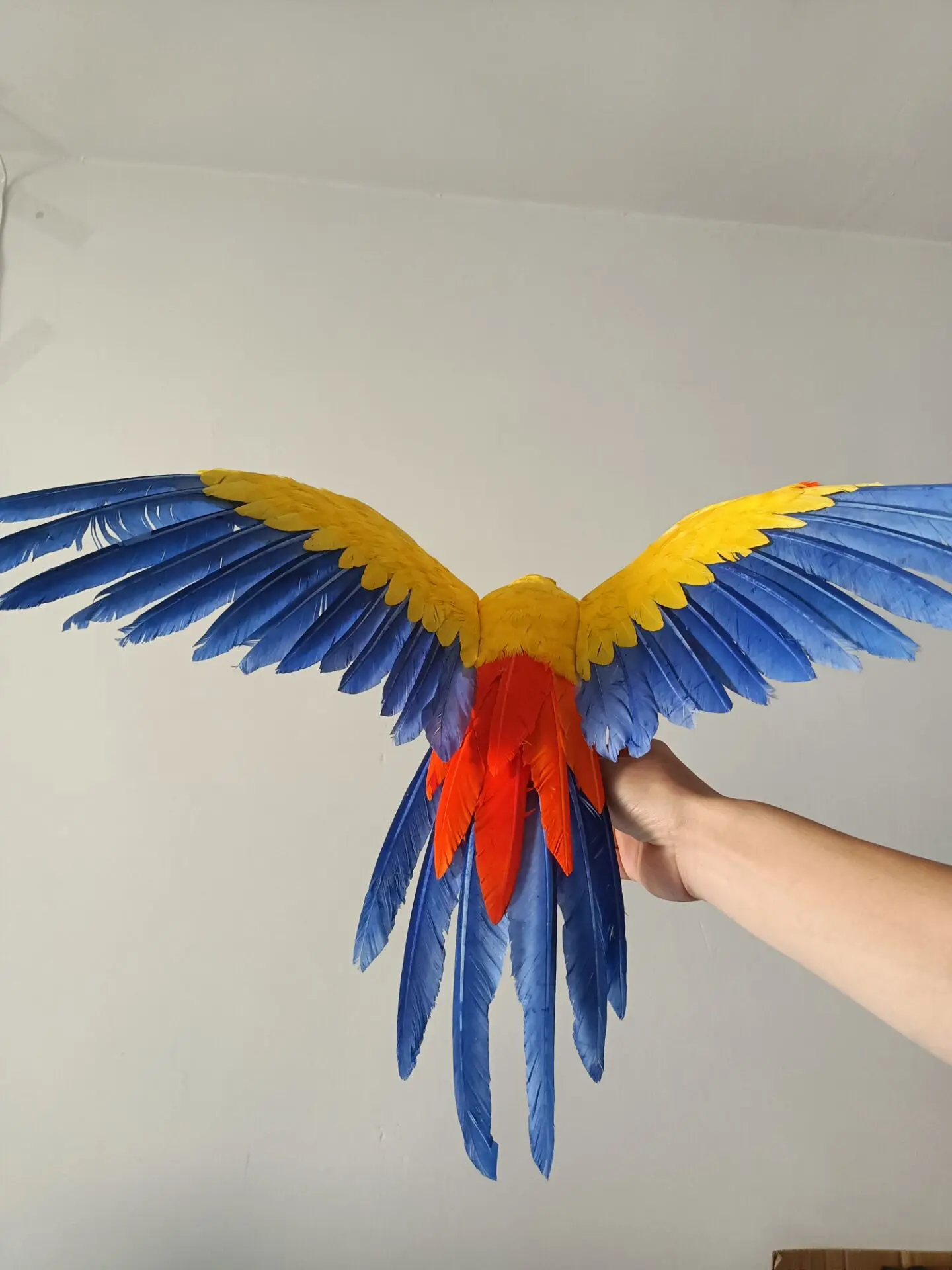 orange blue Parrot Model Gift with Simulation Foam And Feather Wings Approx. 43x60cm Durable Non-Toxic Home Decor