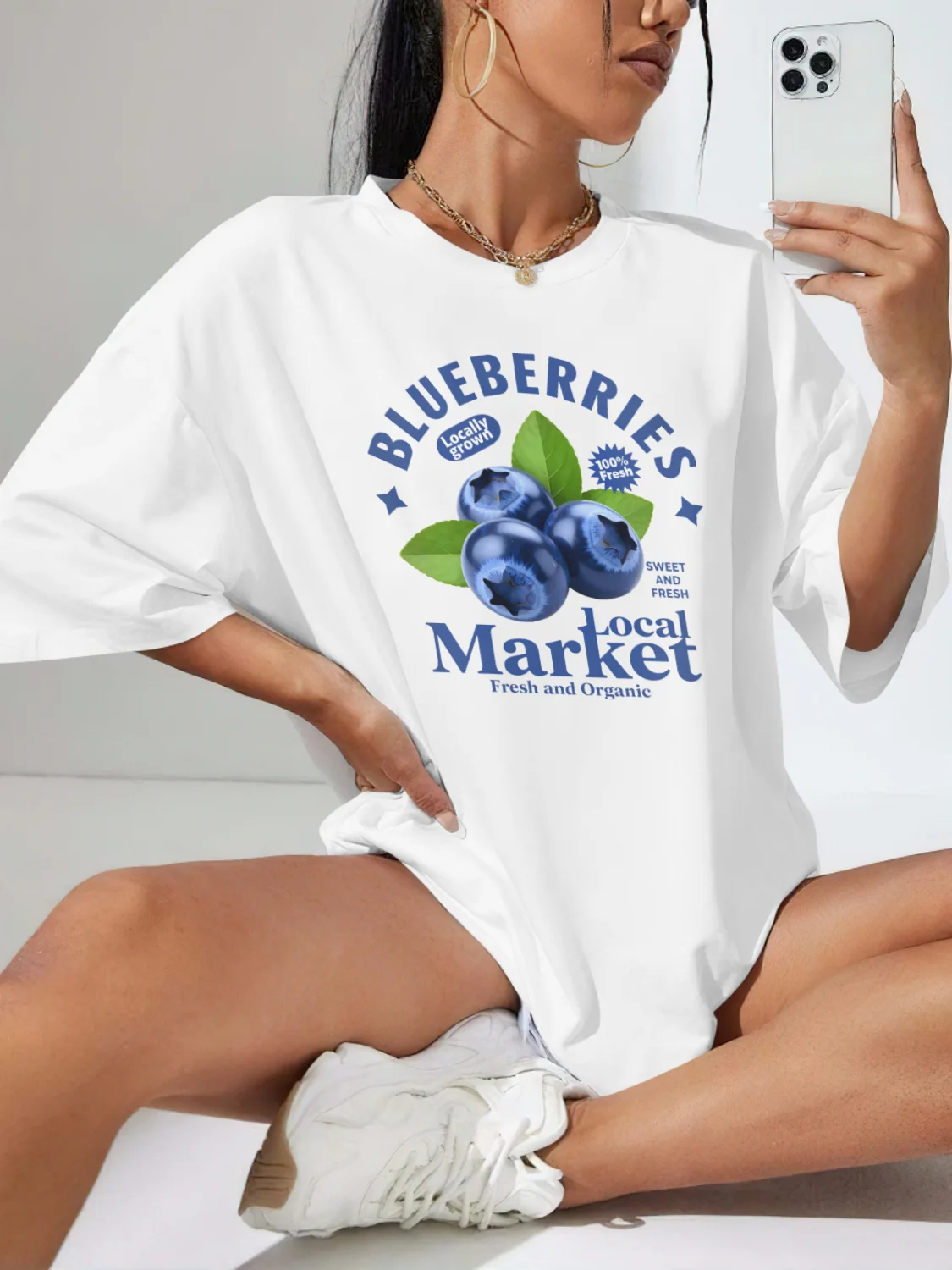 Blueberry Rodeo Graphic Tees Women Vintage Boho Country Music T Shirt Desert Cactus Cowgirl Cute Retro T-Shirt Tops
