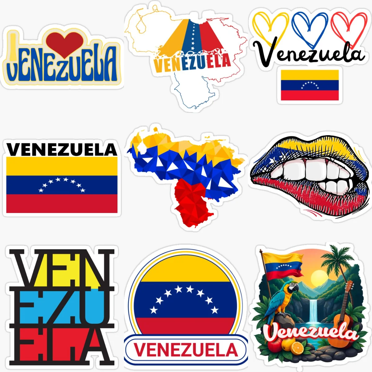 

Venezuela Flag Map Creative PVC Car Stickers for Car Van Motorcycle Window Helmet Wall Decoration Accessories